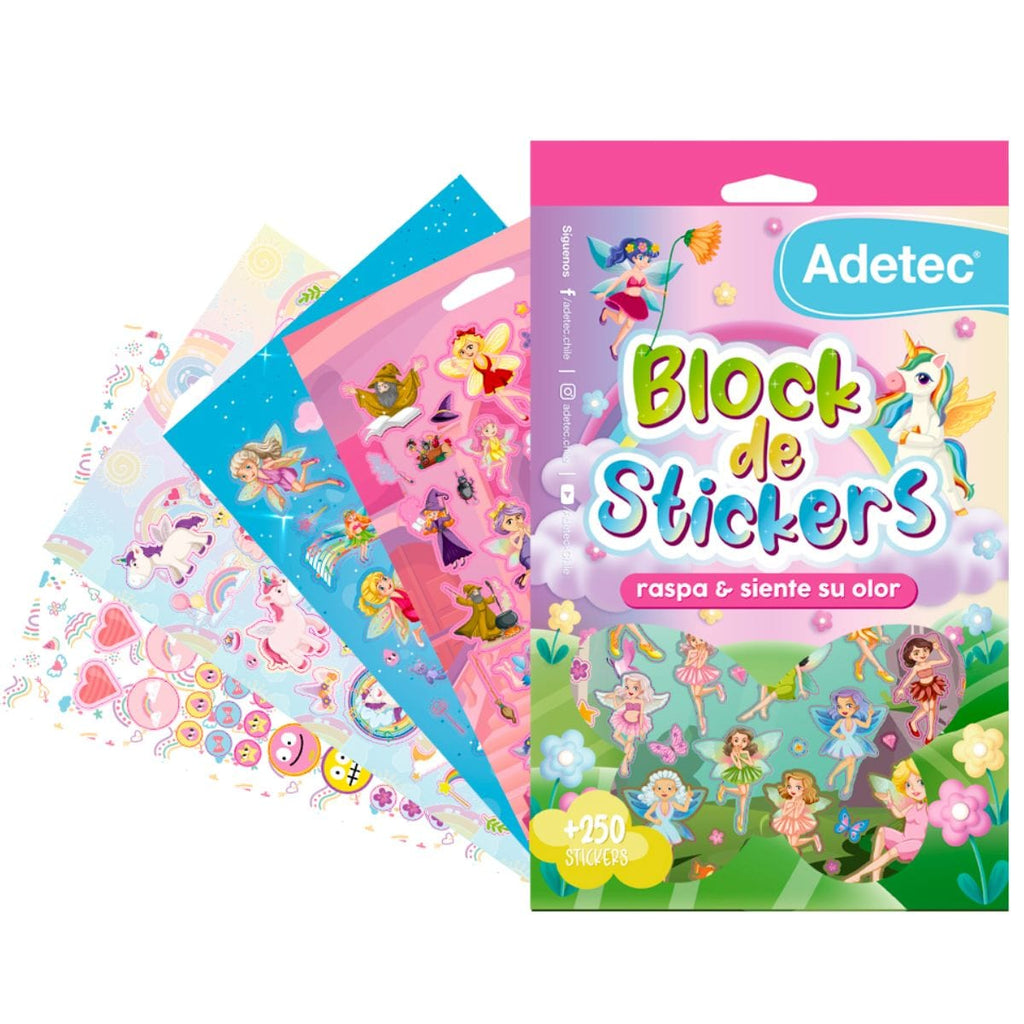 Block's Stickers con Aromas Unicornios y Hadas Adetec