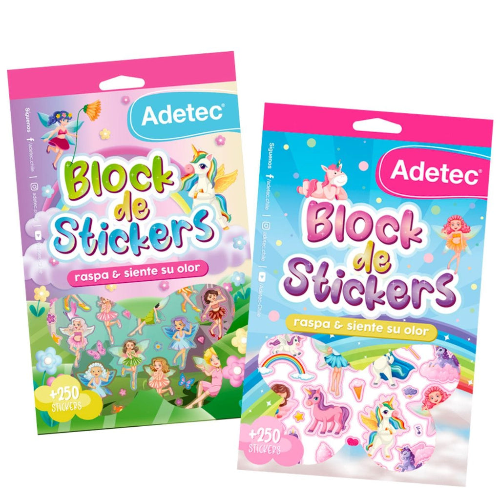 Block's Stickers con Aromas Unicornios y Hadas Adetec