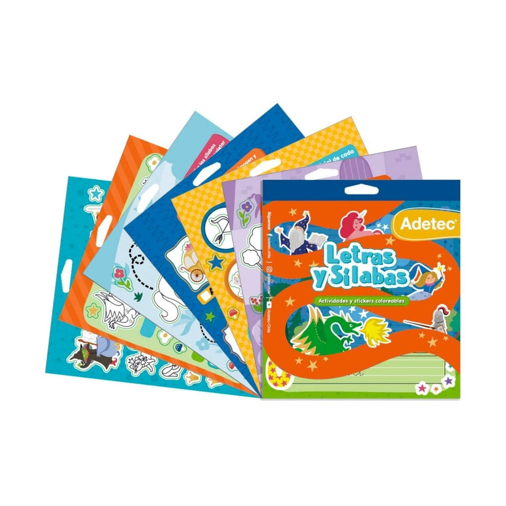 Juguetes educativos Pack 4 Block de Stickers y Actividades Pre-escolares Adetec