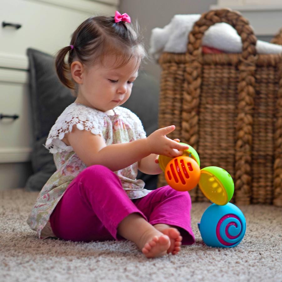 Juguetes de actividades para bebés Pelotas Sensoriales Anidables y Unidas, Oombeeball Fat Brain Toys 811802024749