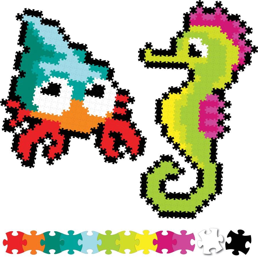 Juguetes Jixelz Puzzle Rompe Cabezas De Pixeles, 700 Pcs  Set, Amigos del Mar Fat Brain Toys 811802024046