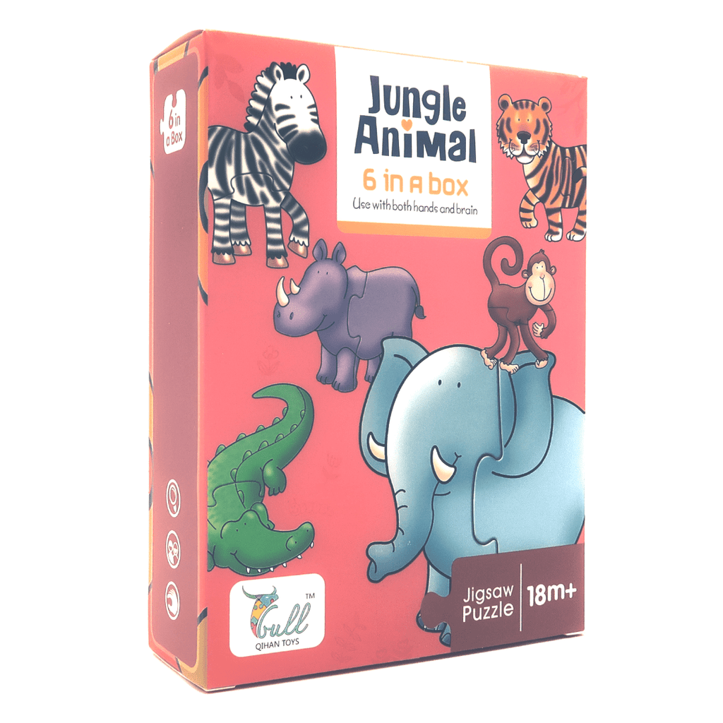 Caja 6 Puzzles Preescolares, Animales de la Selva TBull